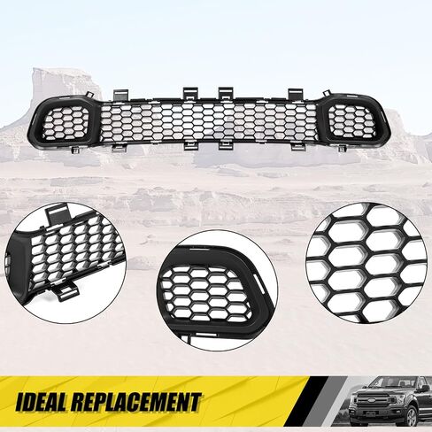 شواية كويفو الأمامية السفلى متوافقة مع 2014-2018 Jeep Cherokee 68203216AA CH1036126 المصد أسفل غطاء محرك السيارة الأسود in Saudi Arabia