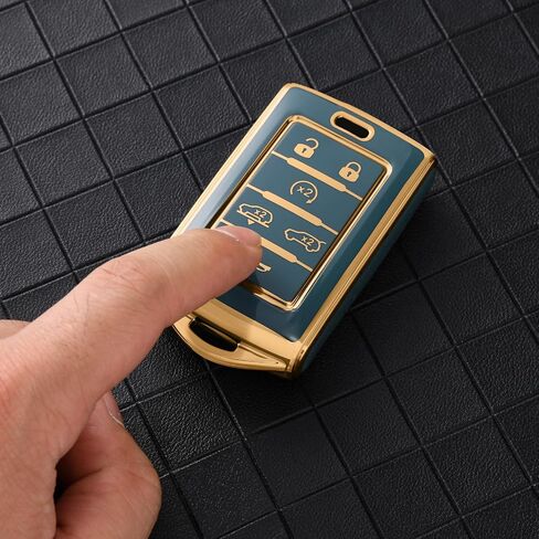 ELOHEI Key Fob Cover for Jeep, Premium Soft Full Protection Key Fob Case for 2022 2023 2024 Jeep Cherokee Grand Cherokee Wagoneer Grand Wagoneer Compass Renegade Accessories(Black) in Saudi Arabia