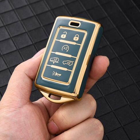 ELOHEI Key Fob Cover for Jeep, Premium Soft Full Protection Key Fob Case for 2022 2023 2024 Jeep Cherokee Grand Cherokee Wagoneer Grand Wagoneer Compass Renegade Accessories(Black) in Saudi Arabia