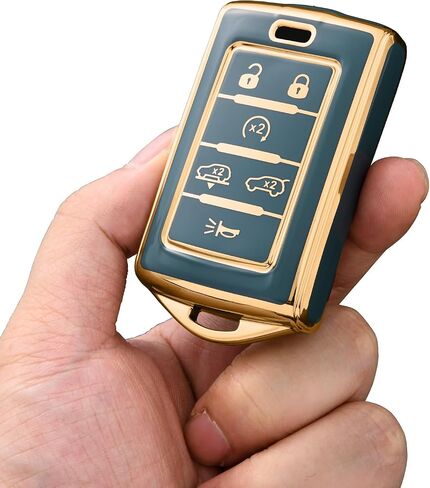 ELOHEI Key Fob Cover for Jeep, Premium Soft Full Protection Key Fob Case for 2022 2023 2024 Jeep Cherokee Grand Cherokee Wagoneer Grand Wagoneer Compass Renegade Accessories(Black) in Saudi Arabia