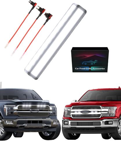 LED Front Grill Lights for 2024 2025 F150 Grille Accessories 2018-2023 F150 Warning lamp(Amber Lights, 4) in Saudi Arabia