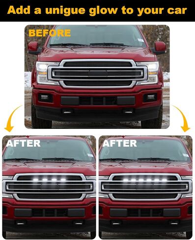LED Front Grill Lights for 2024 2025 F150 Grille Accessories 2018-2023 F150 Warning lamp(Amber Lights, 4) in Saudi Arabia
