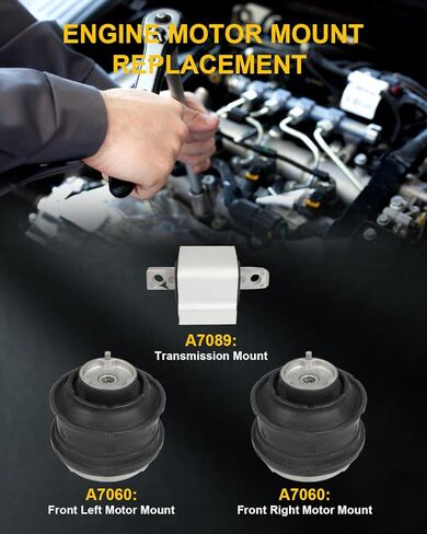 OCPTY Engine Motor Mount Transmission Mount Kit for Mercedes-Benz C230 1997-2000 2002, C280, C43 AMG, E300, SLK32 AMG, SLK320, CLK320, CLK430, CLK55 AMG Automatic Trans # A7060, A7060, A7098 (3PCS) in Saudi Arabia
