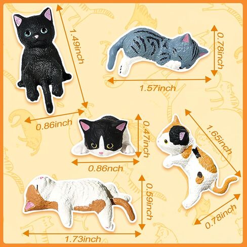 Mini Cat Cute Car Accessories, Resin Cat for Dashboard Decorations, Desk Decorations, Car Ornament Interior Decors Rearview Mirror Funny Gifts 5 Pcs in Kuwait
