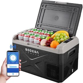 BODEGACOOLER 12 Volt Car Refrigerator, 17 Quart Portable Freezer, Car Fridge -4℉-68℉, Electric Cooler 12/24V DC100-240 Volt AC for Outdoor, RV, Camping, Travel, Vehicles, Home Use in Kuwait