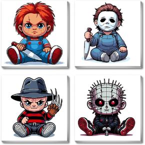 Mrnsiet 4 مجموعات الطلاء بالأرقام للبالغين مع قماش مؤطر خشبي، الطلاء بالأرقام للأطفال الذين تتراوح أعمارهم بين 8-12 عامًا، الباندا المرتفعات الماشية الذئب الكلب DIY الاكريليك الحيوانات النفط اللوحة الفنية الحرف 8x8 بوصة in Kuwait