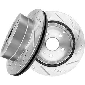 PM Auto Rear Drilled Slotted Brake Disc Rotors 303mm For 2010-2017 Chevrolet Equinox in Saudi Arabia