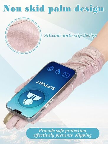 3 Pairs Women's Driving Gloves Sun Protection UV Full Finger Non Slip Touchscreen Breathable for Summer Cycling in Kuwait