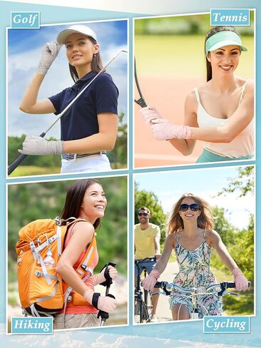3 Pairs Women's Driving Gloves Sun Protection UV Full Finger Non Slip Touchscreen Breathable for Summer Cycling in Kuwait