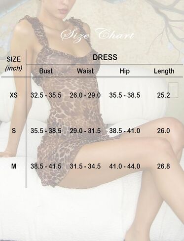 Leopard Ruffle Sheer Mesh Mini Dresses for Women Babydoll Lingerie Club Rave Concert Outfit See Through Party Dress in Saudi Arabia