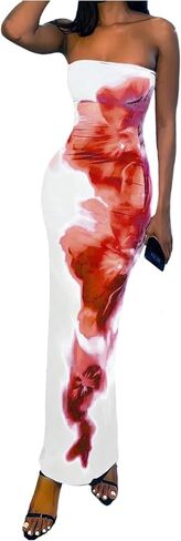 Soly Hux Tie Tie Tie Dye Maxi Tube Dress Dress Fricklessless Slimless Splists Back Bodycon Dresses in Saudi Arabia