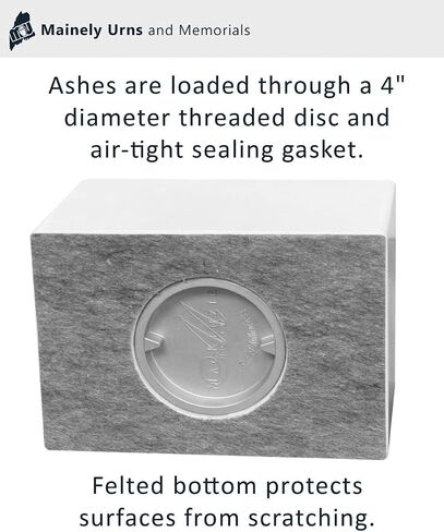 Carerra Cremation Urn - Personalized - Cultured Marble - 210 Cubic Inch Capacity - Customized Urns for Ashes for People up to 200 Pounds - Personalized Memorial in Kuwait