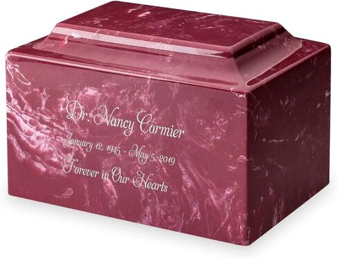 Carerra Cremation Urn - Personalized - Cultured Marble - 210 Cubic Inch Capacity - Customized Urns for Ashes for People up to 200 Pounds - Personalized Memorial in Kuwait