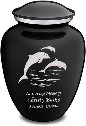 احتضان Geturns جرات جثث الدلفين الشخصية الصغيرة للرماد البشري I Pearl Cobalt Blue Urn للنساء والرجال I 44 رطلاً in Kuwait