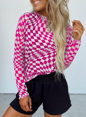 Acelitt Womens Long Sleeve Sheer Mesh Tops See Through Lace Blouse Shirts,S-XXL in Saudi Arabia