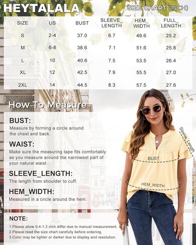 HEYTALALA Womens Summer Blouses Dressy Casual Cute V Neck Ruffle Short Sleeve Tops Business Work Shirts 2025 Trendy in Kuwait