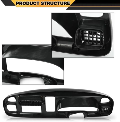 Dash Board Bezel Cover with Vent Black Compatible with Dodge Ram 1500 1998-2001/Fit Dodge Ram 2500 3500 1998-2002 Radio Stereo Double Din Dash Kit in Saudi Arabia