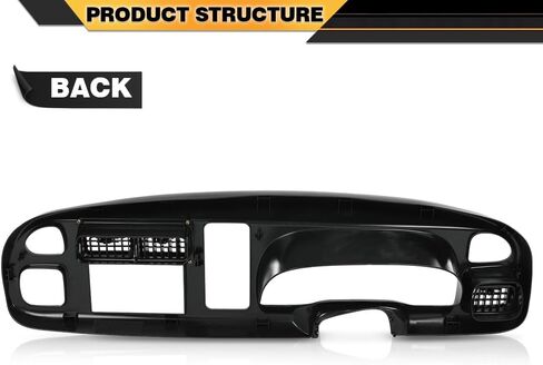Dash Board Bezel Cover with Vent Black Compatible with Dodge Ram 1500 1998-2001/Fit Dodge Ram 2500 3500 1998-2002 Radio Stereo Double Din Dash Kit in Saudi Arabia