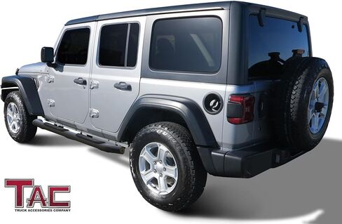 خطوات جانبية TAC تشغيل لوحات متوافقة مع 2018-2025 JEEP WRANGLER JL 4 DOOR | 2021-2025 Wrangler JL 4XE SUV 3 "الملمس الأسود الجانبي أشرطة خطوة القضبان NERF BARS 2PCS in Kuwait