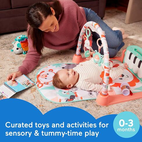 Fisher-Price Baby Play Kit Let’s Try Tummy Time Gift Set, Developmental Toys with Activity Guide for Infants Ages 3+ Months in Saudi Arabia