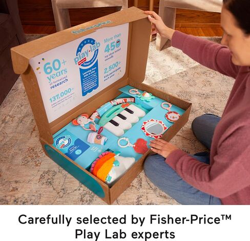 Fisher-Price Baby Play Kit Let’s Try Tummy Time Gift Set, Developmental Toys with Activity Guide for Infants Ages 3+ Months in Saudi Arabia