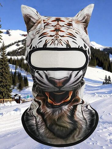3D Cat Ski Mask Balaclava with Ears - Cat Shiesty Face Cover for Skiing, Music Festivals, Cycling, Halloween Parties in Kuwait