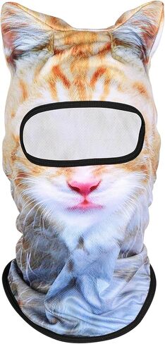 3D Cat Ski Mask Balaclava with Ears - Cat Shiesty Face Cover for Skiing, Music Festivals, Cycling, Halloween Parties in Saudi Arabia
