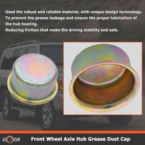 Front Wheel Axle Hub Grease Cap 43423-35010 43423-60011 Compatible with Toyota Land Cruiser 1991-2007 1979-1987 for Pickup 1989-1995 1979-1983 for T100 in Saudi Arabia
