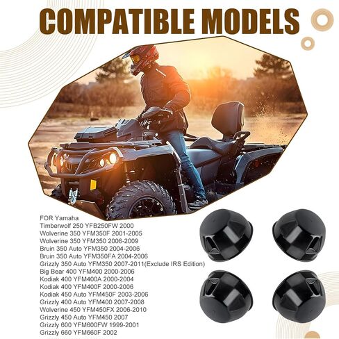 4pcs Center Center Cap for Yamaha Grizzly Kodiak Bruin Big Bear Wolverine 350 400 450 600 660 1999-2011 5GT-2512A-00-00 in Saudi Arabia