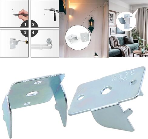 Heyous 6pcs مزدوج الستار قوس قوس الفضة الجدار الجدار مثبت على الجدار مع مسامير إكسسوارات الأجهزة المناسبة للديكور المنزلي in Saudi Arabia