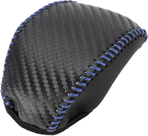 Gear Shift Knob Cover for Toyota RAV4 2019-2024 Anti-Slip Black Carbon Fiber Blue Faux Leather 1 Pc Stick Shifting Handle Protector in Saudi Arabia