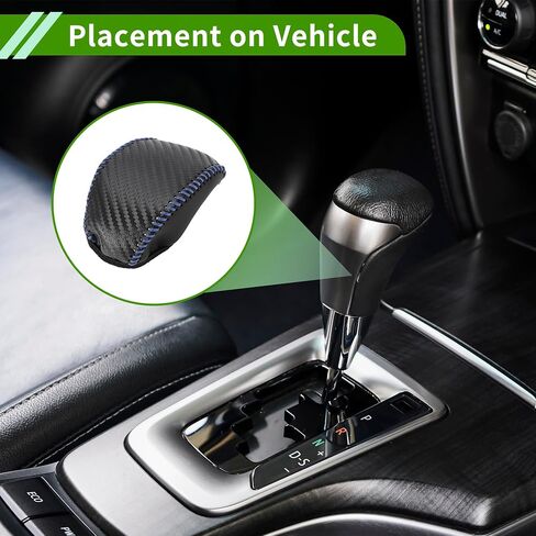 Gear Shift Knob Cover for Toyota RAV4 2019-2024 Anti-Slip Black Carbon Fiber Blue Faux Leather 1 Pc Stick Shifting Handle Protector in Saudi Arabia