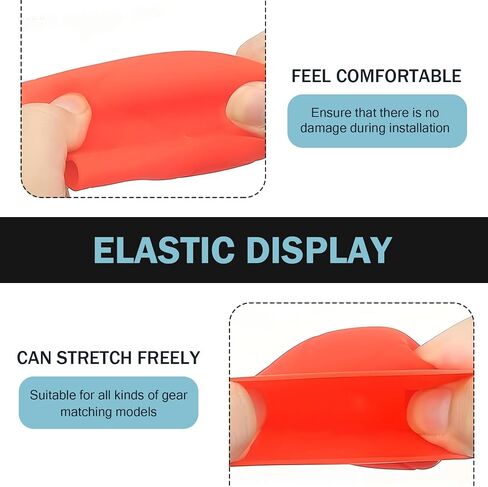 2 PCS Car Gear Shift Knob Cover, Silicone Flexible Scratch and Dust Proof Protector, Side Opening Design Tightly Fit Non-Slip and Comfortable Cover, Universal for Automatic Cars (Black) in Saudi Arabia