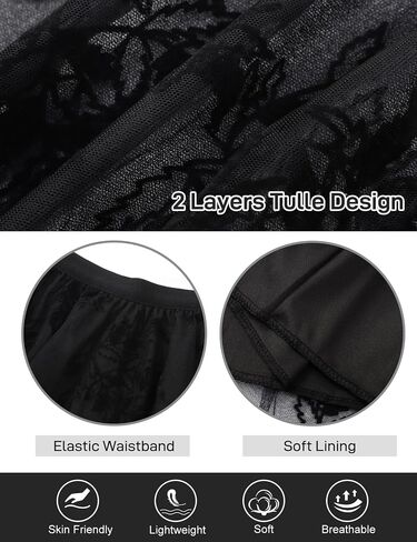 تنانير تول طون تول للسيدات في Flygo Long Tulle Darms Dary Nasuant A-lip Lip Lipe List Herastic Percist Meash Mesh Mesh Skirt in Saudi Arabia