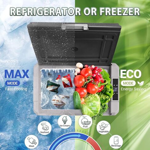 BODEGACOOLER 12 Volt Car Refrigerator, 17 Quart Portable Freezer, Car Fridge -4℉-68℉, Electric Cooler 12/24V DC100-240 Volt AC for Outdoor, RV, Camping, Travel, Vehicles, Home Use in Kuwait