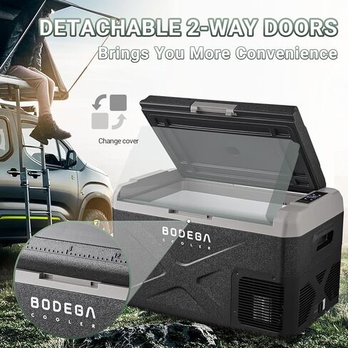 BODEGACOOLER 12 Volt Car Refrigerator, 17 Quart Portable Freezer, Car Fridge -4℉-68℉, Electric Cooler 12/24V DC100-240 Volt AC for Outdoor, RV, Camping, Travel, Vehicles, Home Use in Kuwait