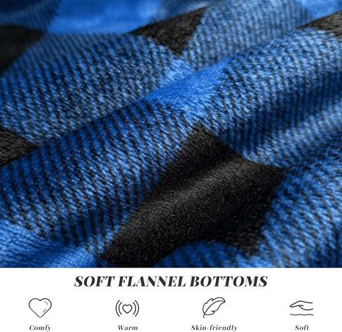 Vulcanodon Mens Flannel Pajama Pants Soft Fleece Plaid Bottoms with Pockets Sleep Lounge PJ in Saudi Arabia