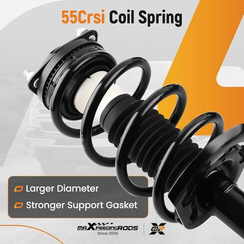 MaxPeedingRods 2pc الدعامات الأمامية ل Dodge Journey 2009-2018 3.5L V6 AWD/FWD ، 172510 172509 Stricts Strutbers مع مجموعة ربيع لفائف in Kuwait