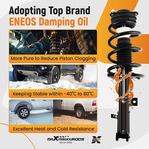MaxPeedingRods 2pc الدعامات الأمامية ل Dodge Journey 2009-2018 3.5L V6 AWD/FWD ، 172510 172509 Stricts Strutbers مع مجموعة ربيع لفائف in Kuwait