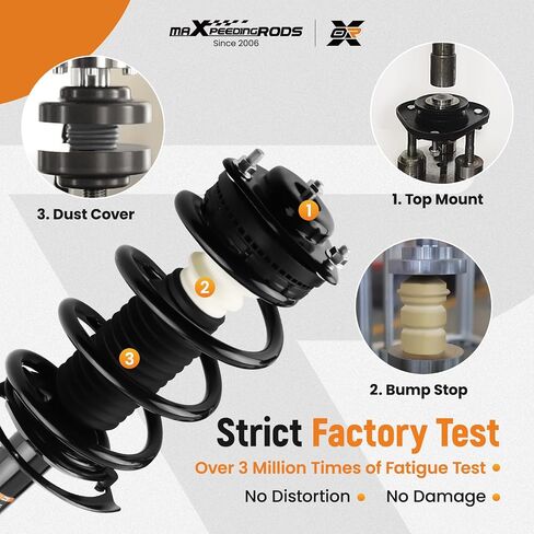 MaxPeedingRods 2pc الدعامات الأمامية ل Dodge Journey 2009-2018 3.5L V6 AWD/FWD ، 172510 172509 Stricts Strutbers مع مجموعة ربيع لفائف in Kuwait