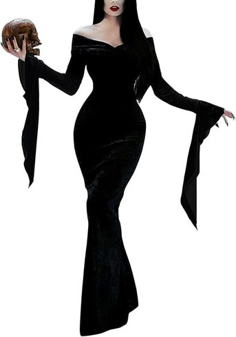 Morticia addams زي النساء اللباس Morticia Halloween in Kuwait