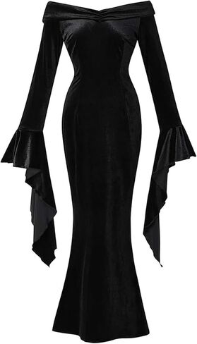 Morticia addams زي النساء اللباس Morticia Halloween in Kuwait