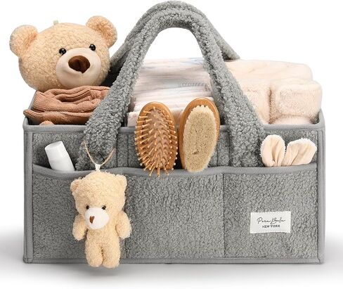 PeraBella Baby Diaper Caddy Organizer, Large Diaper Organizer Caddy for Changing Table, Newborn Nursery Essentials Storage Baby Basket, Portable Car Diaper Caddy Basket, Baby Shower Gifts Girl and Boy in Kuwait