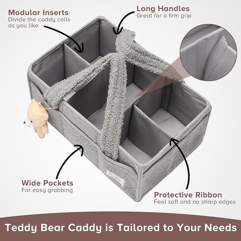 PeraBella Baby Diaper Caddy Organizer, Large Diaper Organizer Caddy for Changing Table, Newborn Nursery Essentials Storage Baby Basket, Portable Car Diaper Caddy Basket, Baby Shower Gifts Girl and Boy in Kuwait