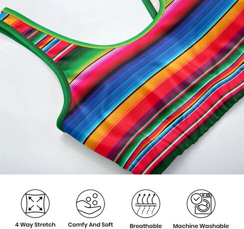 Women's Sports Bra Funny Print Workout Running Tops Scoop Neck Padded Yoga Bras Athletic Swim Crop Top for Women in Saudi Arabia