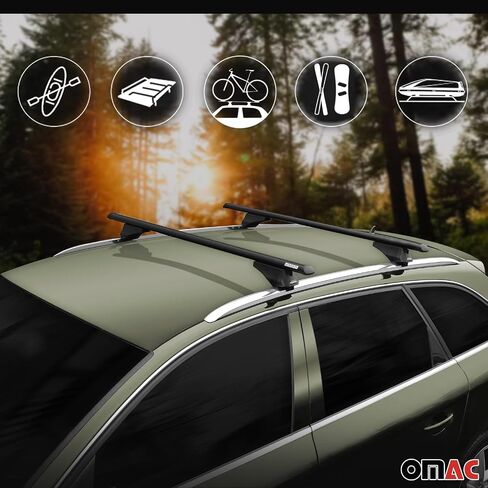 Omac Roof Rack Cross Bars Carrier Luggage For Hyundai Ioniq 5 2022-2025 Silver 2x in Kuwait