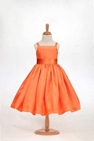 Pink Promise Orange Spaghetti Straps Party Dance Flower Girl Dress in Saudi Arabia
