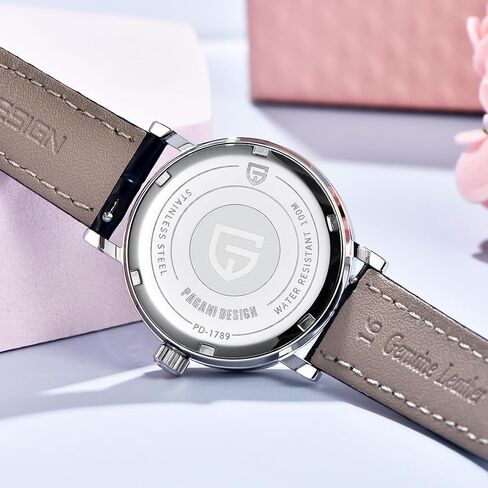 Quartz Women's Watches Luxury Leather Straps Waterproof Wrist Watch for Women, Ladies Wristwatch, Synthetic Sapphire, Auto Date, Moon Phase, Week Display in Saudi Arabia