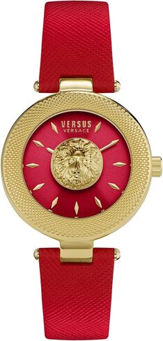 Versus Versace Brick Lane Lion Collection Luxury Watch Watches مع حزام أحمر واتصل يضم علبة ذهبية in Saudi Arabia