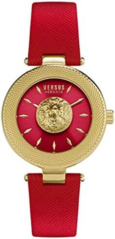 Versus Versace Brick Lane Lion Collection Luxury Watch Watches مع حزام أحمر واتصل يضم علبة ذهبية in Saudi Arabia
